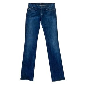 Rock & Republic jeans straight slim leg long mid rise soft stretch distressed 29
